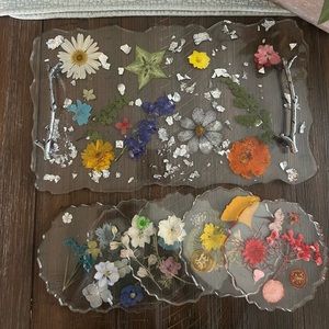 Handmade Resin Tray and Coaster Set!!